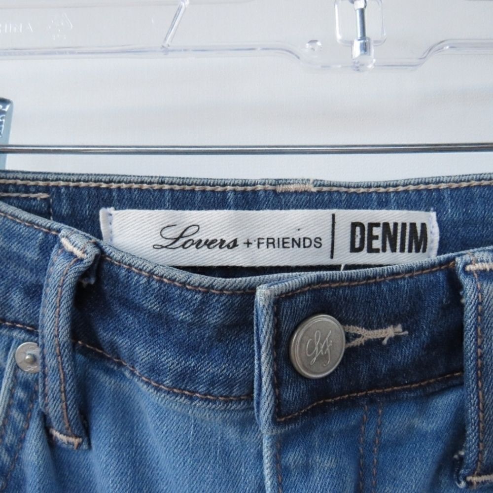 Lovers and Friends Womens Size 26 Mason Two Tone Blue Denim Raw Hem Jeans - Picture 5 of 16